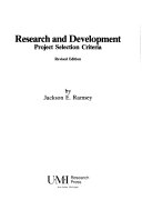 Research and development : project selection criteria /
