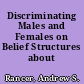 Discriminating Males and Females on Belief Structures about Arguing
