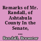 Remarks of Mr. Randall, of Ashtabula County In the Senate, January 18th, 1851, upon Resolutions introduced by him on the subject of Slavery.