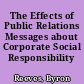 The Effects of Public Relations Messages about Corporate Social Responsibility