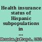 Health insurance status of Hispanic subpopulations in 2004 estimates for the U.S. civilian noninstitutionalized population under age 65 /