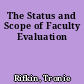 The Status and Scope of Faculty Evaluation