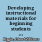 Developing instructional materials for beginning students of wind instruments