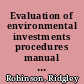 Evaluation of environmental investments procedures manual interim, cost effectiveness and incremental cost analysis /