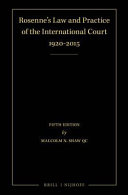 Rosenne's Law and practice of the International Court, 1920-2015.
