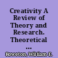 Creativity A Review of Theory and Research. Theoretical Paper No. 24 /