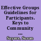 Effective Groups Guidelines for Participants. Keys to Community Involvement Series: 9 /