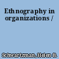 Ethnography in organizations /