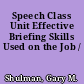 Speech Class Unit Effective Briefing Skills Used on the Job /