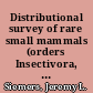Distributional survey of rare small mammals (orders Insectivora, Chiroptera, and Rodentia) in Colorado year three /