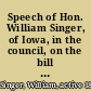 Speech of Hon. William Singer, of Iowa, in the council, on the bill to provide for a new convention February 6, 1846.