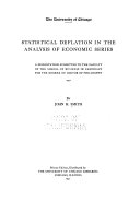 Statistical deflation in the analysis of economic series /