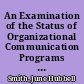 An Examination of the Status of Organizational Communication Programs in Texas Colleges and Universities