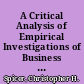 A Critical Analysis of Empirical Investigations of Business Communication Behaviors