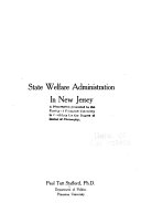 State welfare administration in New Jersey /