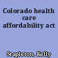 Colorado health care affordability act