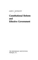 Constitutional reform and effective government /
