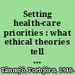 Setting health-care priorities : what ethical theories tell us /