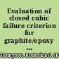 Evaluation of closed cubic failure criterion for graphite/epoxy laminates final report /