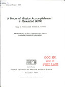 A model of mission accomplishment in simulated battle