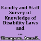 Faculty and Staff Survey of Knowledge of Disability Laws and Recent Legal Decisions. Postsecondary Accommodations for Academic and Career Success