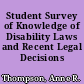 Student Survey of Knowledge of Disability Laws and Recent Legal Decisions