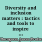 Diversity and inclusion matters : tactics and tools to inspire equity and game-changing performance /