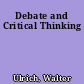 Debate and Critical Thinking