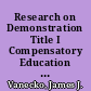 Research on Demonstration Title I Compensatory Education Projects. Analysis Plan, Volume I and Appendices, Volume II