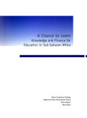 A Chance to Learn Knowledge and Finance for Education in Sub-Saharan Africa. Africa Region Human Development Series /