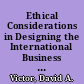 Ethical Considerations in Designing the International Business Communication Course
