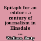 Epitaph for an editor : a century of journalism in Hinsdale and Gunnison counties, 1875-1975 /