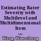 Estimating Rater Severity with Multilevel and Multidimensional Item Response Modeling /