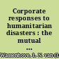 Corporate responses to humanitarian disasters : the mutual benefits of private-humanitarian cooperation  /