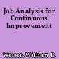 Job Analysis for Continuous Improvement