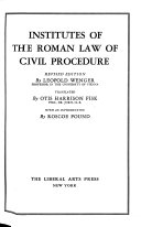 Institutes of the Roman law of civil procedure /