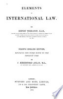 Elements of international law. /