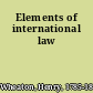 Elements of international law