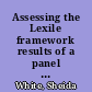 Assessing the Lexile framework results of a panel meeting /