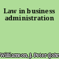 Law in business administration