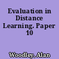 Evaluation in Distance Learning. Paper 10