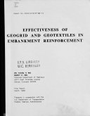 Effectiveness of geogrid and geotextiles in embankment reinforcement /
