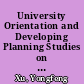 University Orientation and Developing Planning Studies on the Case of Yanshan University