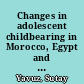 Changes in adolescent childbearing in Morocco, Egypt and Turkey  /