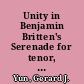 Unity in Benjamin Britten's Serenade for tenor, horn, and strings : opus 31 /