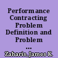 Performance Contracting Problem Definition and Problem Resolution /